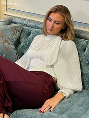 Slim Beige Pleated Shirt - Palm and Thread