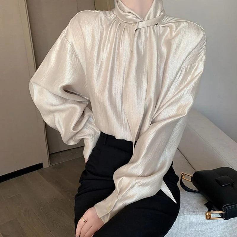 Turtleneck Irregular Blouse - Palm and Thread