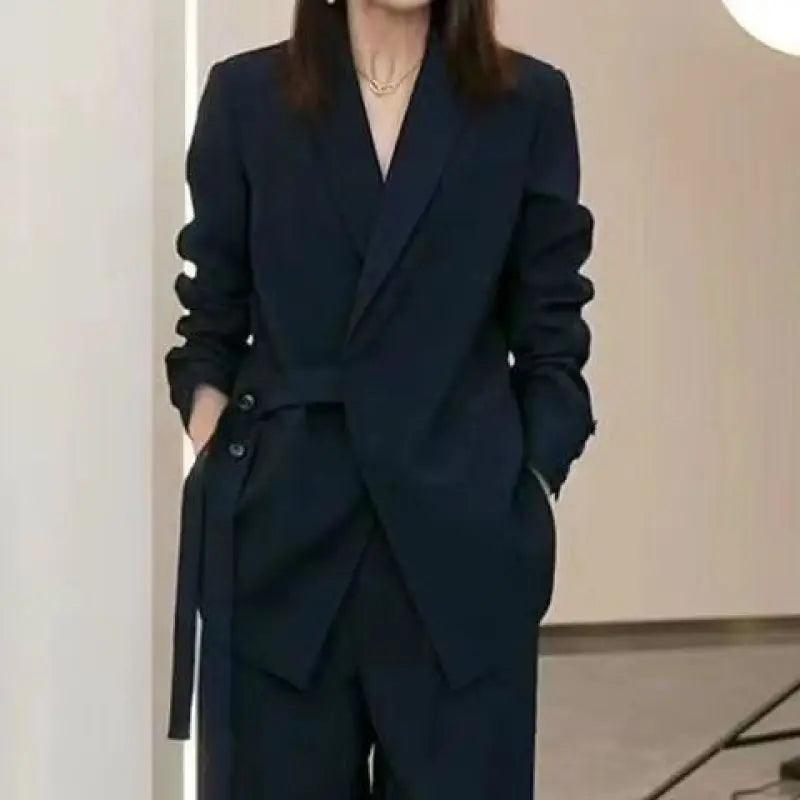 New Casual Suit Jacket Matching Set Elegant Loose Blazers Wide Leg Pants Two Piece - Palm and Thread