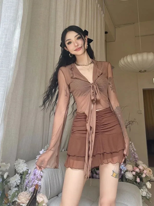 Long Flare Sleeve Blouse - Palm and Thread