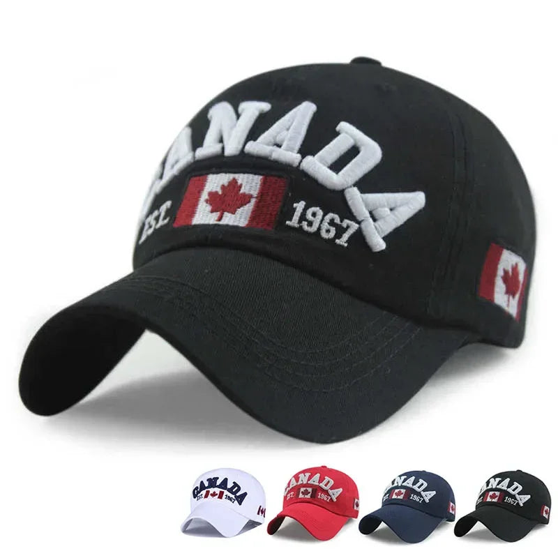 Fashion Cotton Baseball Cap Flag of Canada Hat - Palm and Thread
