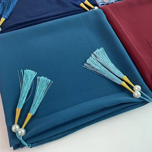 Bubble Chiffon Hijab Solid Color Long shawls - Palm and Thread