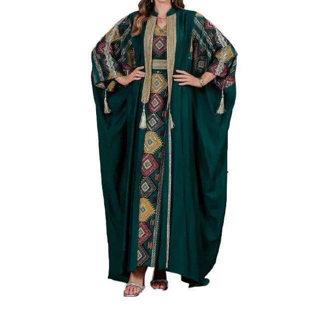 Embroidery Dress Open Abaya Cardigan Robe - Palm and Thread