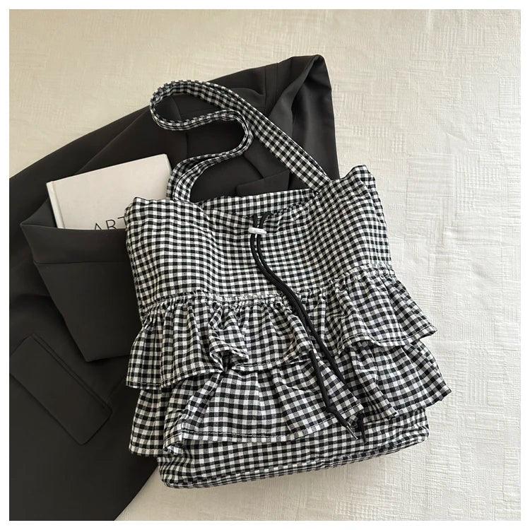 Cute Plaid Cotton Tote Bag - Palm and Thread