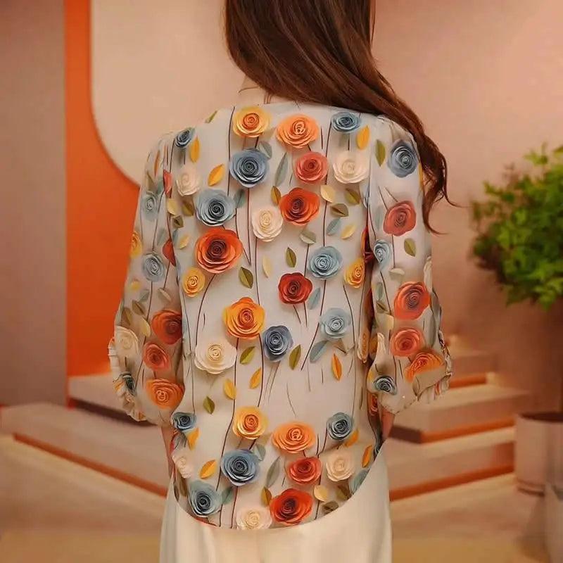 Floral Print Elegant Blouse - Palm and Thread