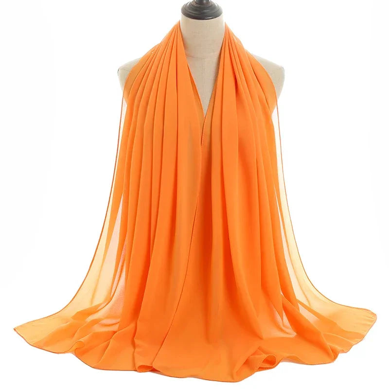 Solid Chiffon Shawl Scarf - Palm and Thread