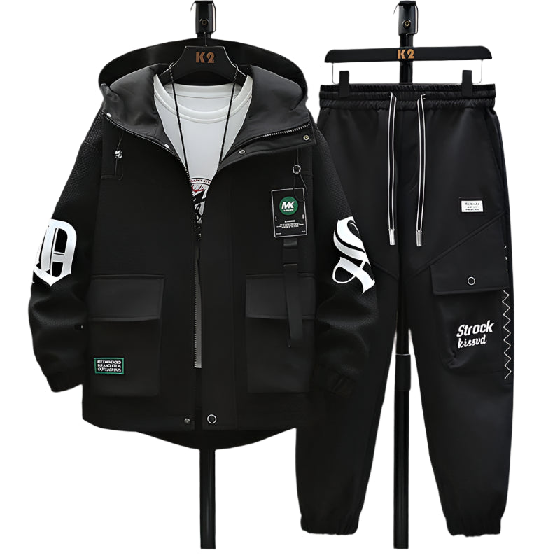 Hooded Sportswear Jacket + Pant Matching Set - Palm and Thread