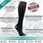 Copper Black Compression Socks Anti-Fatigue - Palm and Thread
