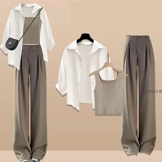 Sunscreen Shirt Vest+ Wide Leg Pant Matching Set - Palm and Thread