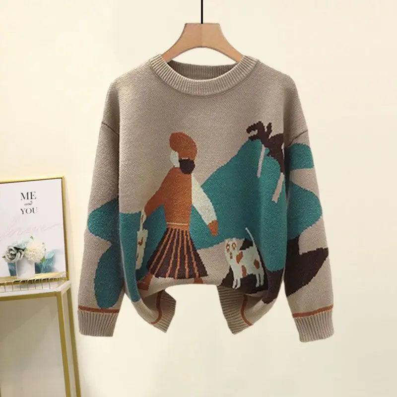 New Western Style Knitted Sweater Loose and Slimming Casual Pants Two Piece Set - Palm and Thread