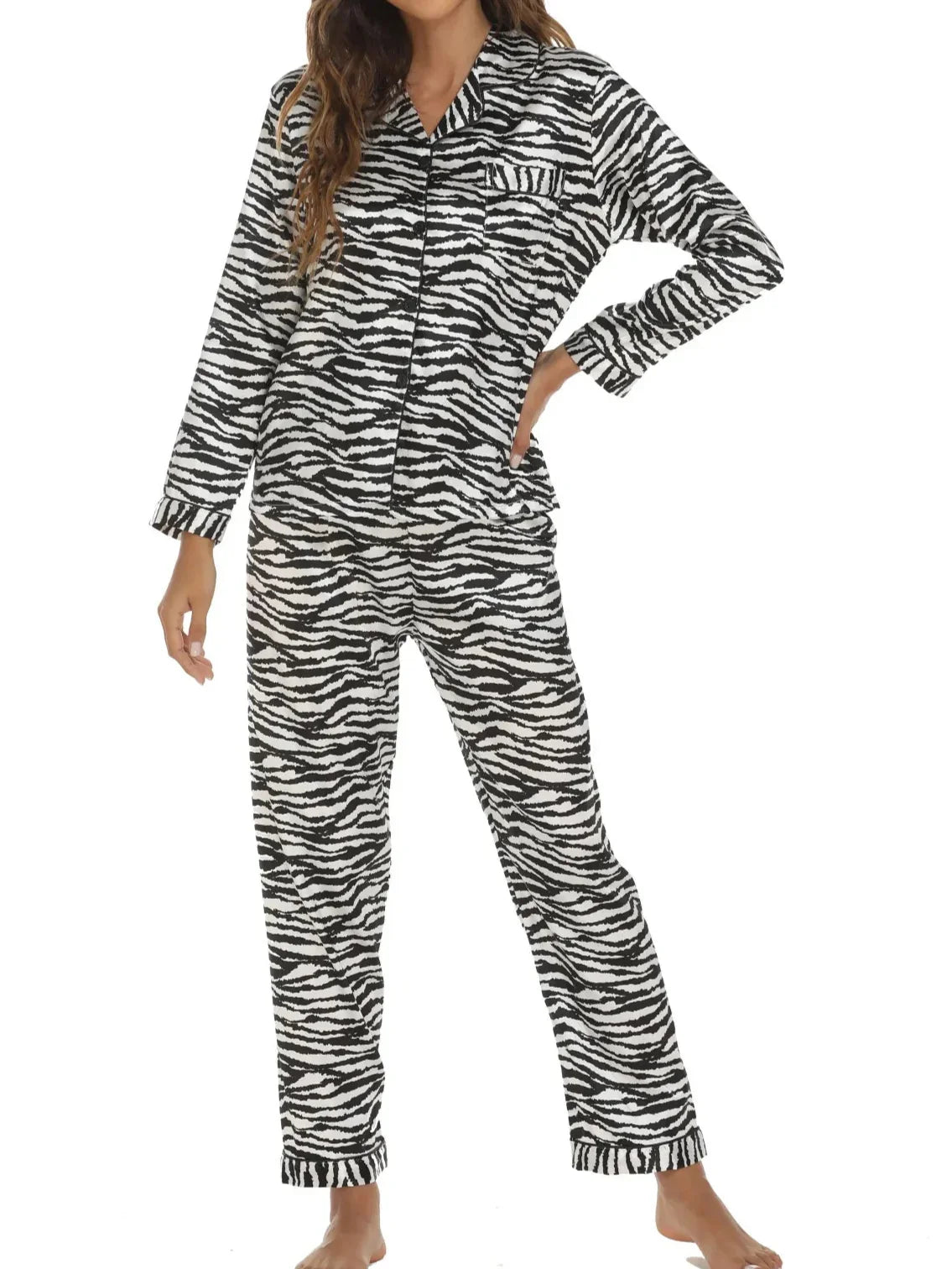 Striped Cardigan Long Sleeve Pajama - Palm and Thread