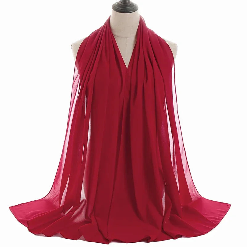 Solid Chiffon Shawl Scarf - Palm and Thread