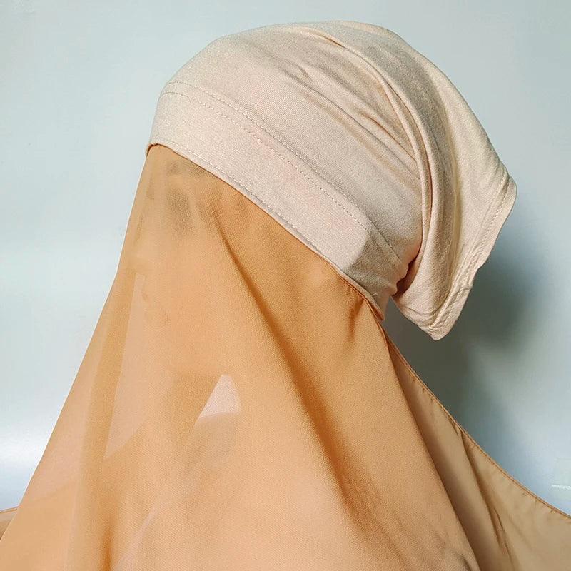 Chiffon Hijab With Underscarf Cap Bonnet Instant - Palm and Thread