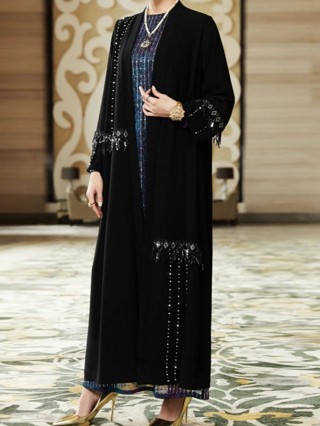 Tassel Sleeve Long Kaftan Abaya Dress - Palm and Thread