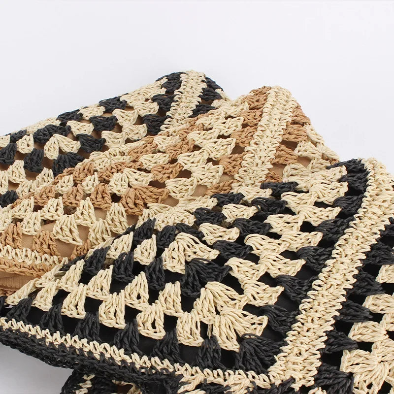 Straw Tote Vintage Vacation Shoulder Bag - Palm and Thread