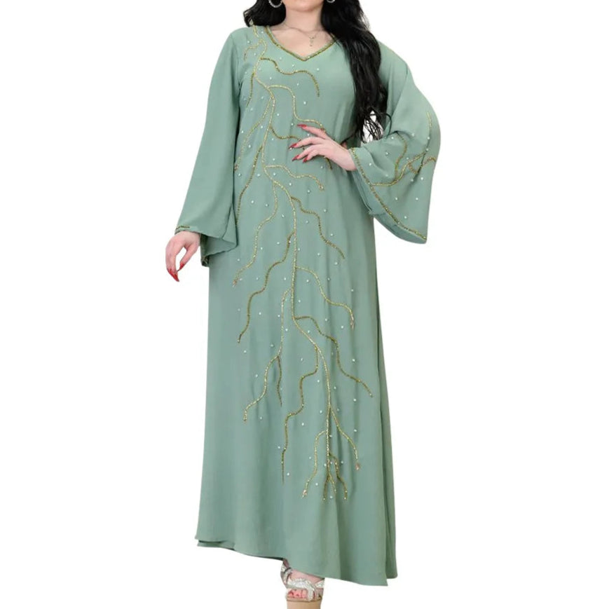 Long Evening Elegant Vestidos Abaya - Palm and Thread