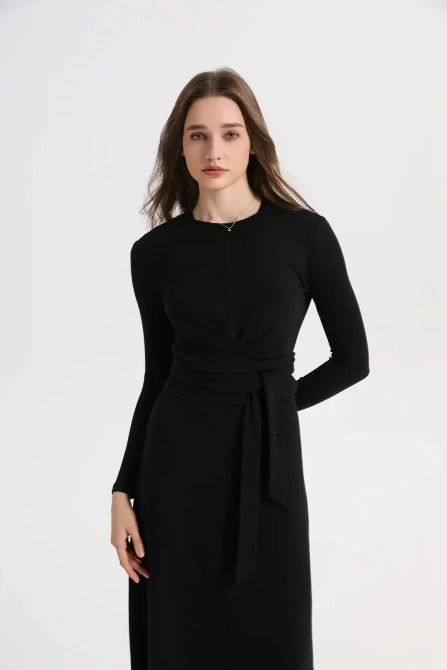 Ribbing closed-fit wrap tops + Aline dress - Palm and Thread