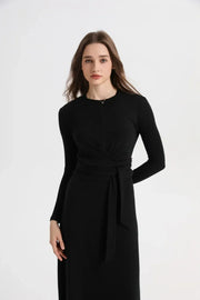 Ribbing closed-fit wrap tops + Aline dress - Palm and Thread