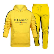 Tracksuit Print Casual Hooded Sweatshirt 2 Piece Set