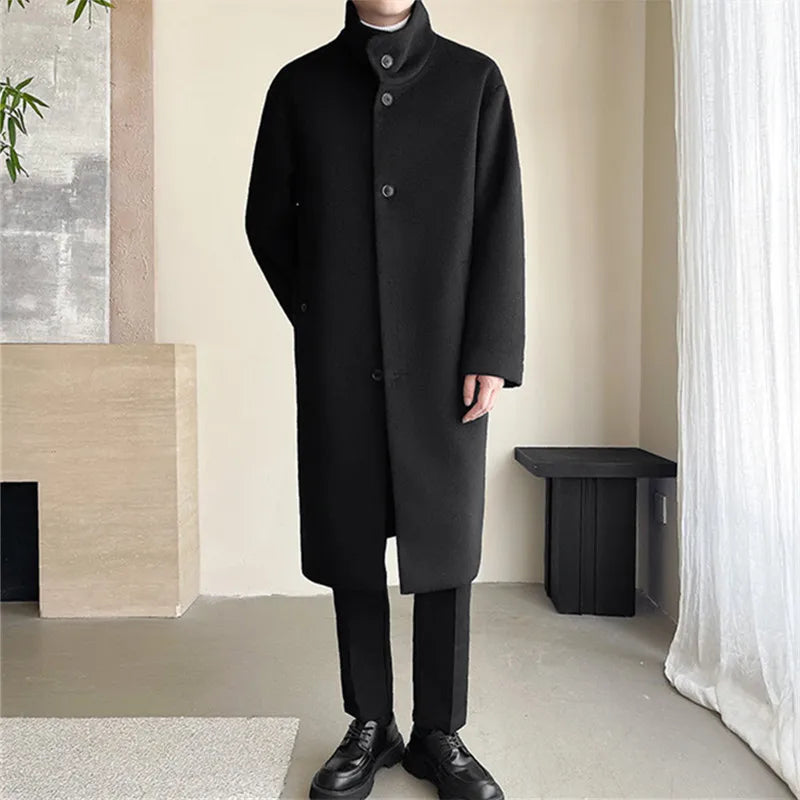 Wool Blend Fashion Long Trench Coat - Palm and Thread