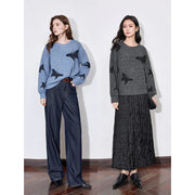 New Jacquard Butterfly Bead Pullover Top - Palm and Thread