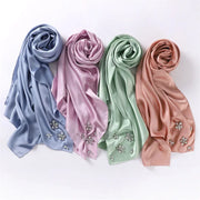 Luxury Stitch Diamond Floral Bubble Chiffon Hijab - Palm and Thread
