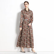 Versatile Printed A-line Long Dress - Palm and Thread