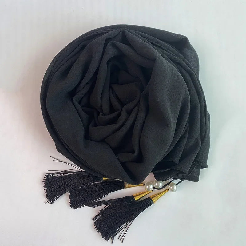Bubble Chiffon Hijab Solid Color Long shawls - Palm and Thread