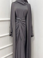 3 Piece Abaya Modest Dress Kaftan - Palm and Thread