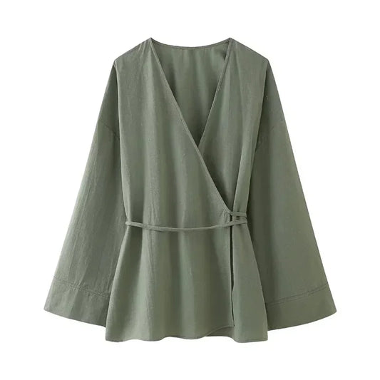 New Kimono Long Sleeve Blouse - Palm and Thread