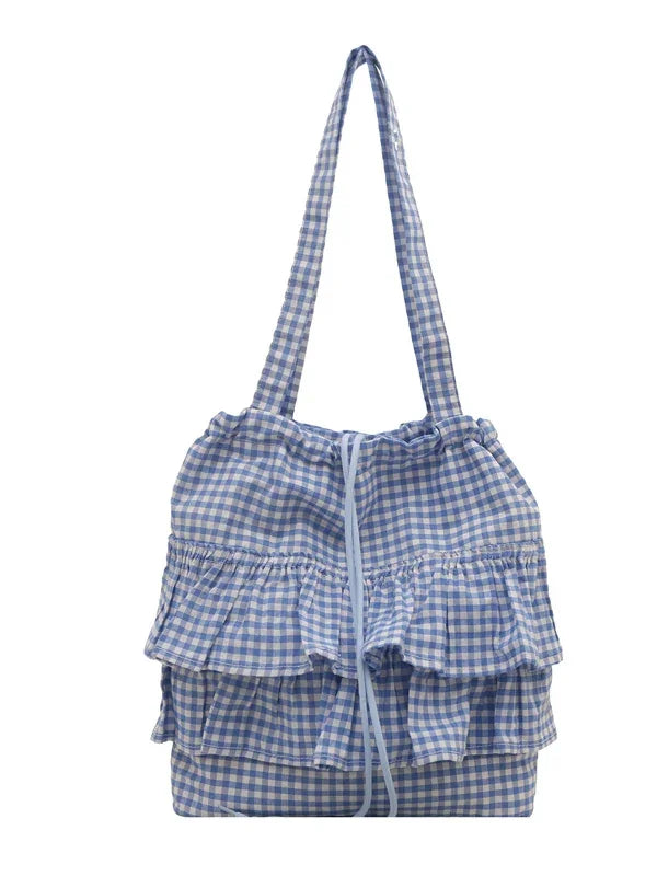 Cute Plaid Cotton Tote Bag - Palm and Thread