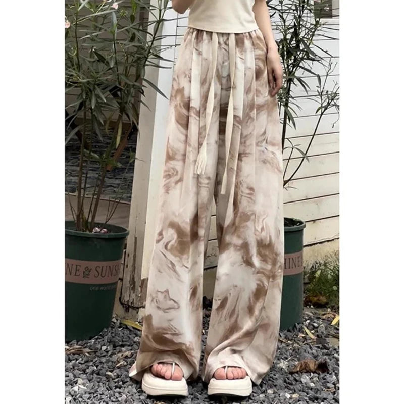 Fashion Vintage Print Wide Leg Pant - Palm and Thread