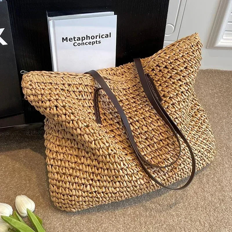 Grass Woven Fashion Shoulder Bag - Palm and Thread