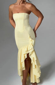 Sexy Strapless Slim Fit Slit Dress