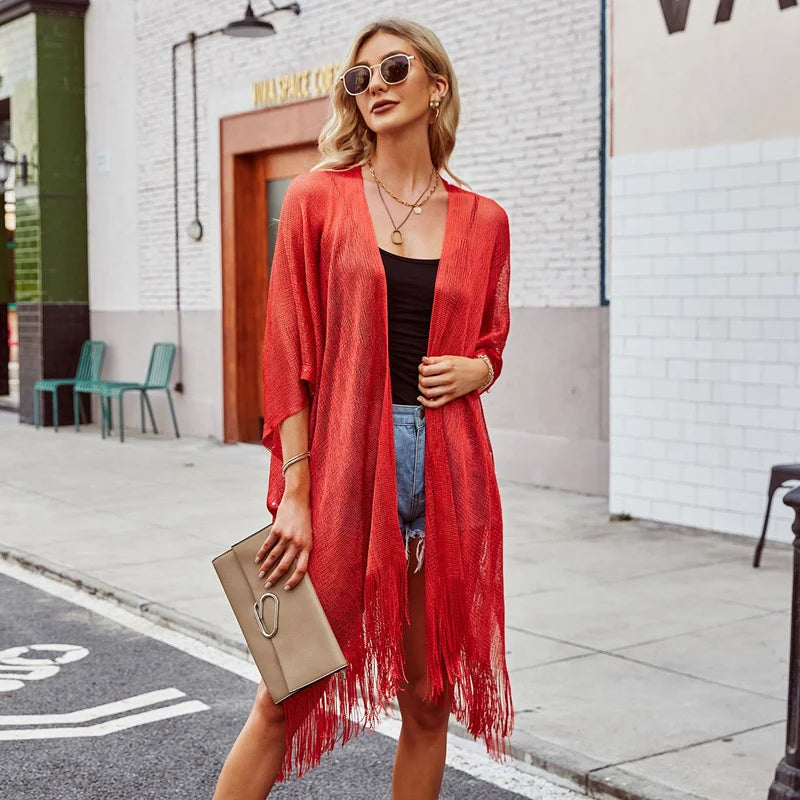 Fashion Tassel Gold Bikini Cover-Up