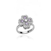 Spinner Zircon Heart Four Leaf Clover Ring - Palm and Thread