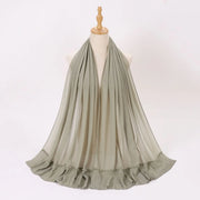Pleated Chiffon Hijab Ladies Shawl - Palm and Thread