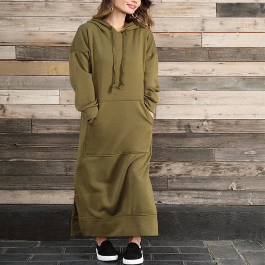 Hooded Big Pocket Abaya - Palm and Thread