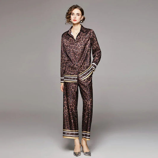 Letter Printed Shirt with Printed Pants Set - Palm and Thread