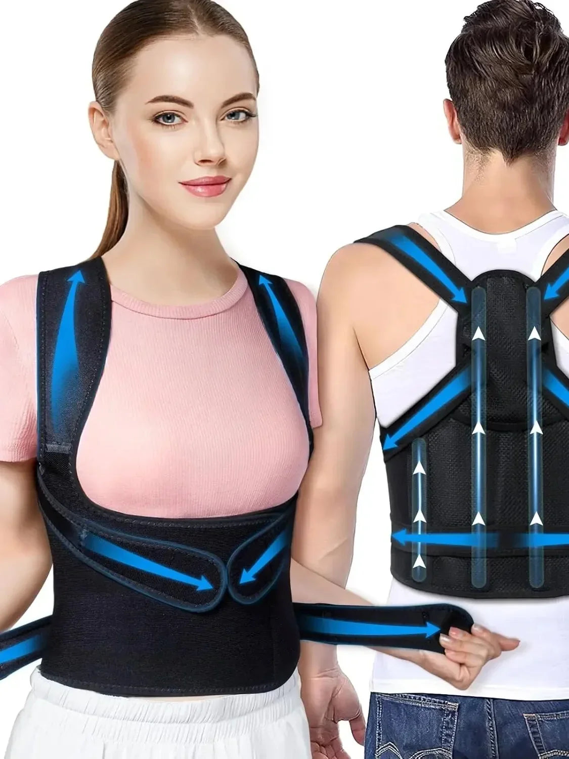 Adjustable Back Brace Full Back Support - Palm and Thread