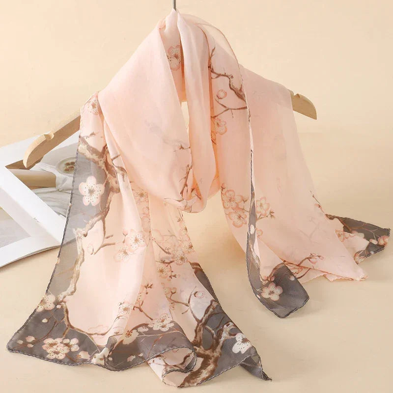 New Print Chiffon Scarf Shawl - Palm and Thread