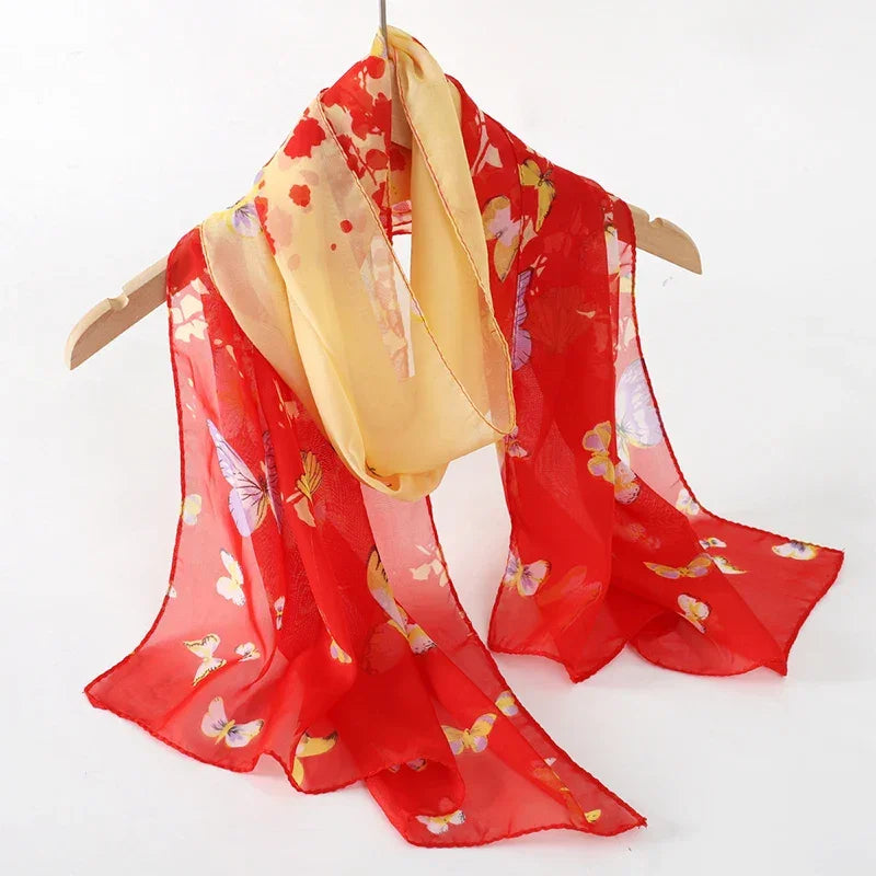 New Print Chiffon Scarf Shawl - Palm and Thread