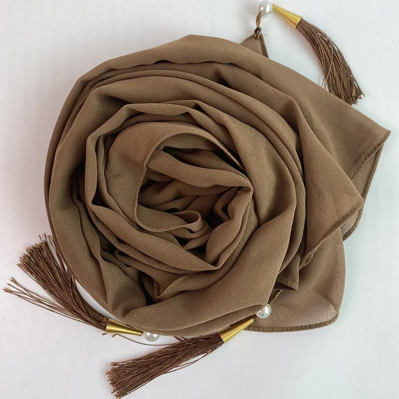 Bubble Chiffon Hijab Solid Color Long shawls - Palm and Thread
