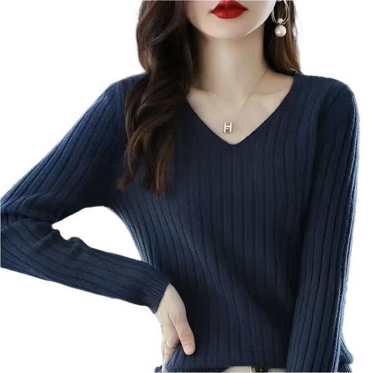 Solid Soft Ribbed Basic Knitted Sweater Top - Palm and Thread