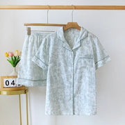 Cotton short-sleeved shorts pajamas set - Palm and Thread
