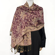 Fashion Paisley Kashmiri Imitated Pashmina Tassel Scarf - Palm and Thread