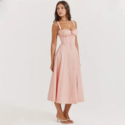 Elegant Waist-Tied Slimming Dress