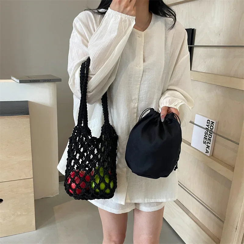 Fashion Straw Crossbody Bag - Palm and Thread