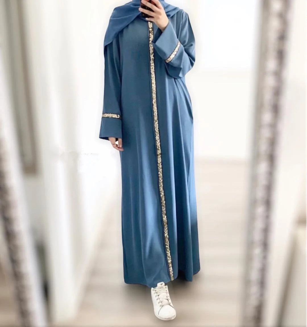 Solid Chiffon Kaftan Abaya - Palm and Thread