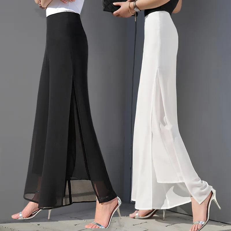 Chiffon Culottes High-Waisted Skirt Pant - Palm and Thread